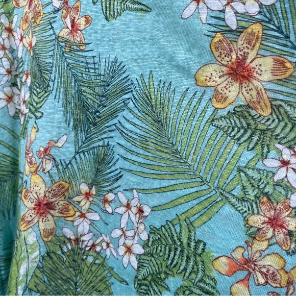 J. Jill Women Love Linen Top Large Petite Resort Vacation Paradise Tropical - Picture 5 of 10